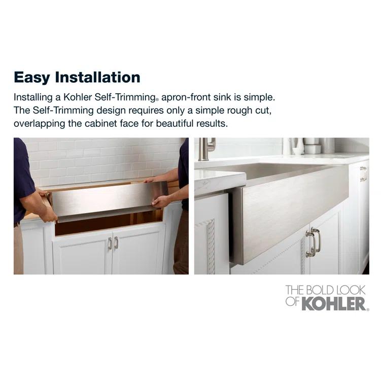 Strive 36" Stainless Steel Farmhouse Undermount Single-Bowl Kitchen Sink