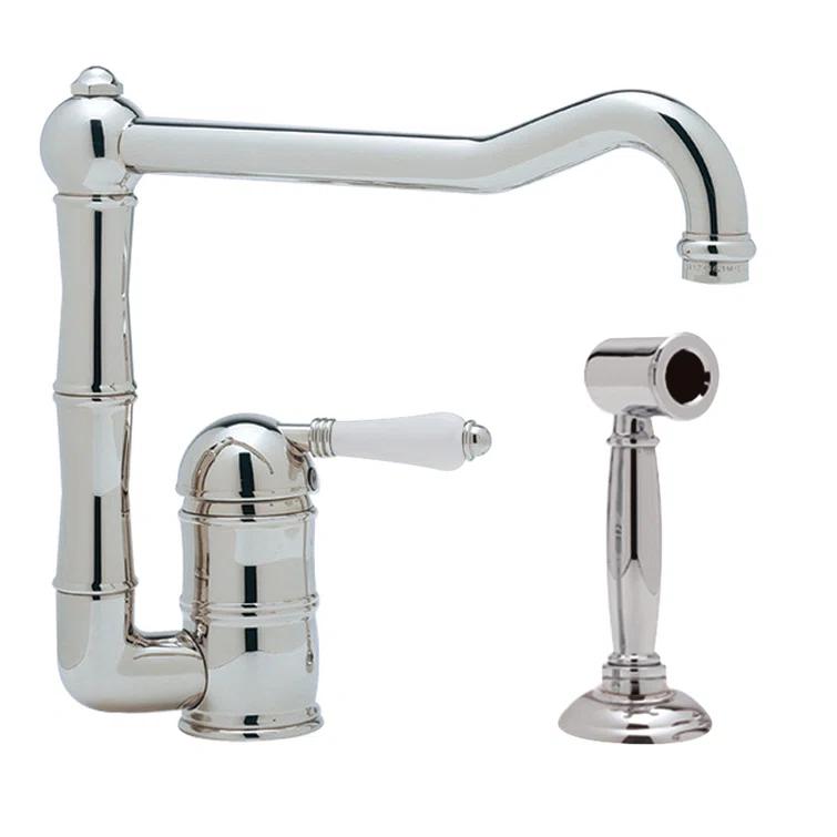 Classic Chrome 10'' Brass Kitchen Faucet with Side Spray