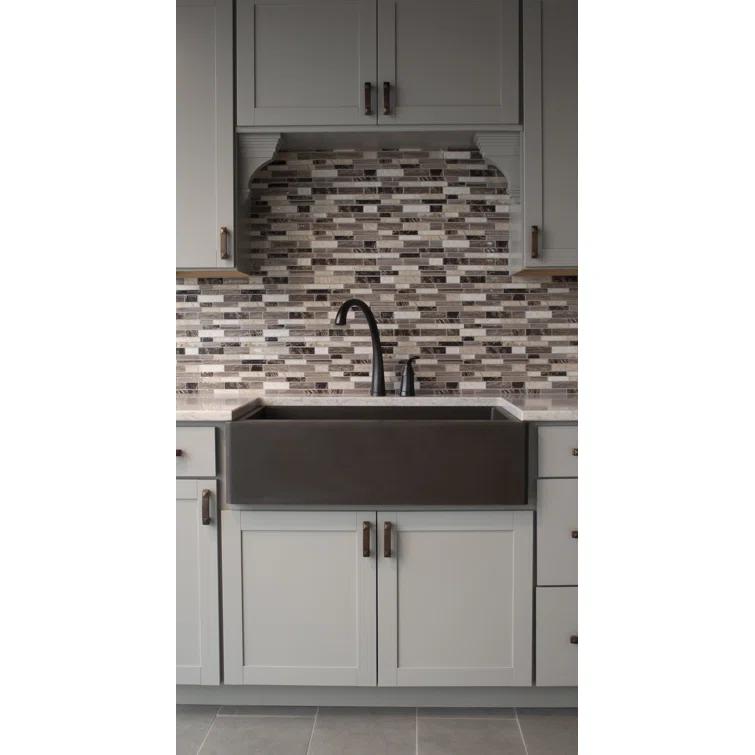 Karran Karran Quartz 34'' X 21-1/4'' 50/50 Double Bowl Farmhouse/Apron Front Kitchen Sink Kit QA-750-BR-PK1