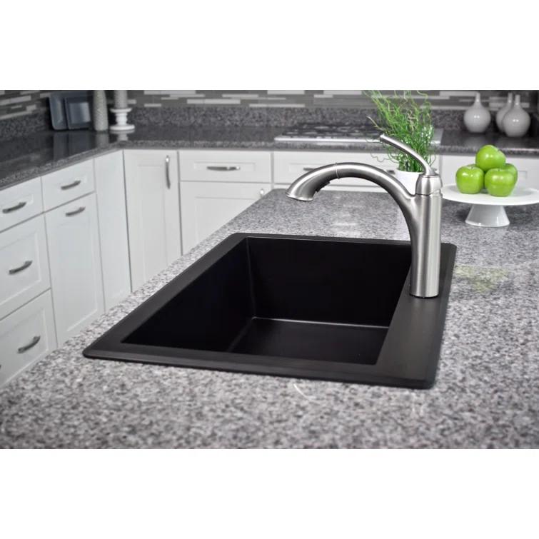 Karran Drop-in Quartz Composite 33'' X 22'' 1-Hole Single Bowl Kitchen Sink