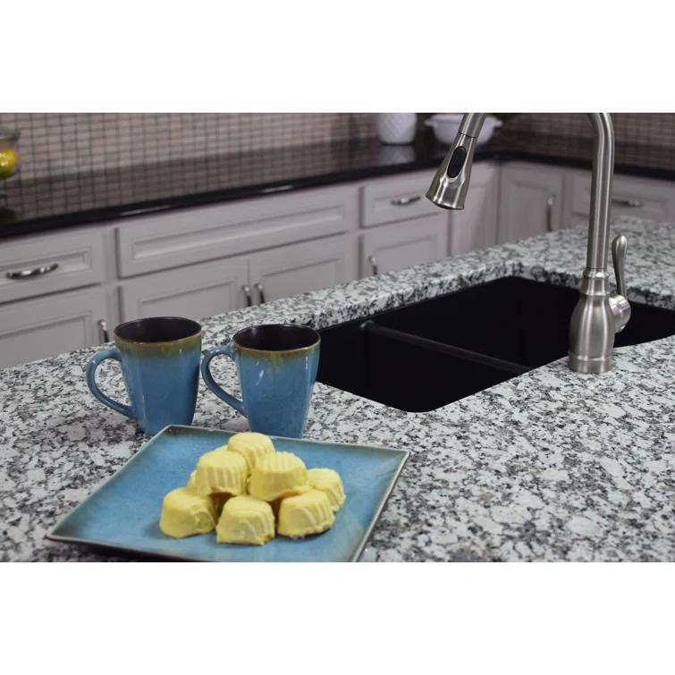 Karran Undermount Quartz Composite 32'' X 21'' 60/40 Double Bowl Kitchen Sink