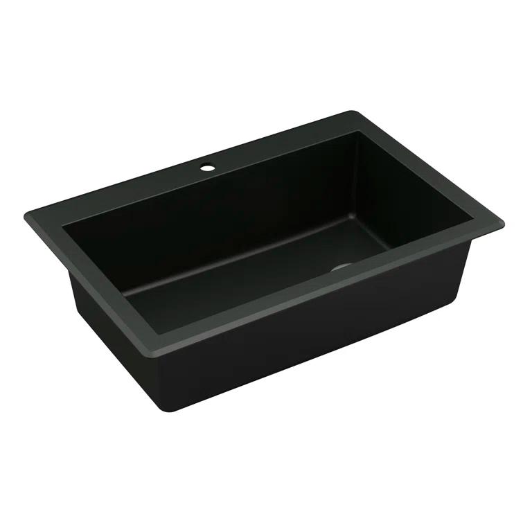 Karran Drop-in Quartz Composite 33'' X 22'' 1-Hole Single Bowl Kitchen Sink