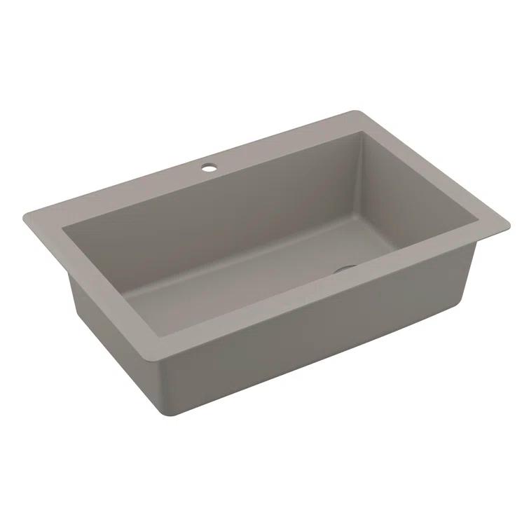 Karran Drop-in Quartz Composite 33'' X 22'' 1-Hole Single Bowl Kitchen Sink