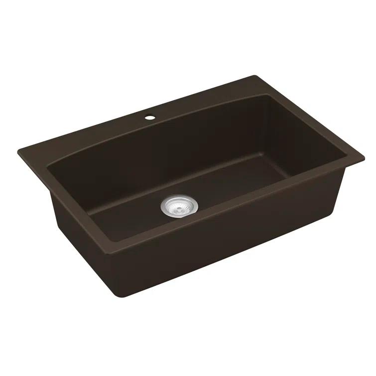 Karran Drop-in Quartz Composite 33'' X 22'' 1-Hole Single Bowl Kitchen Sink