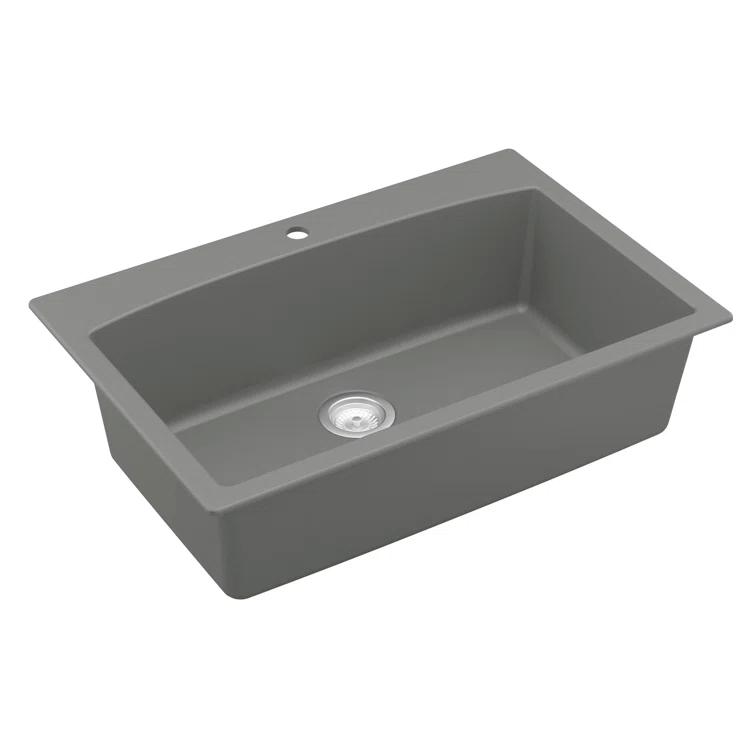 Karran Drop-in Quartz Composite 33'' X 22'' 1-Hole Single Bowl Kitchen Sink