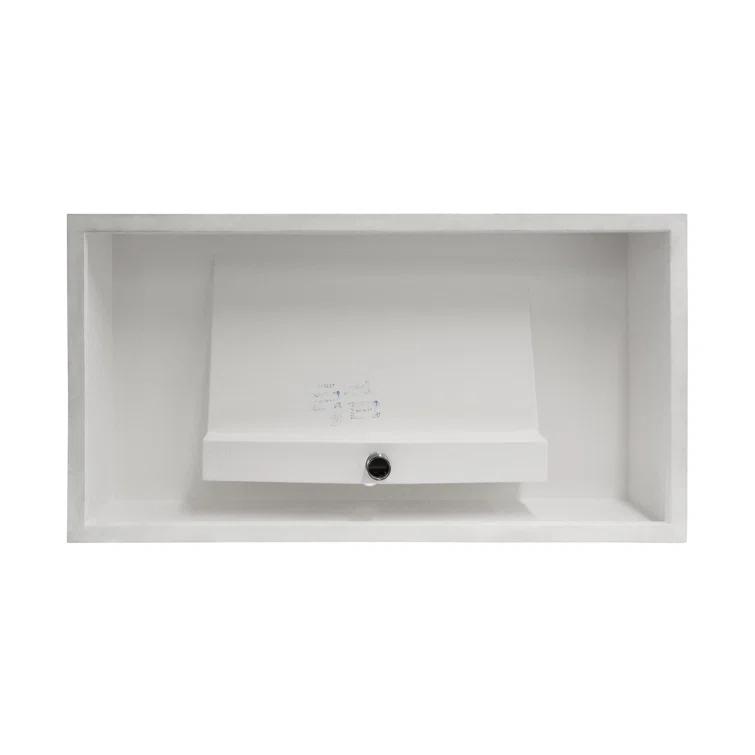 CastelloUSA Pyramid 36" Rectangular Wall Mount Solid Surface Bathroom Sink CB-GM-2053