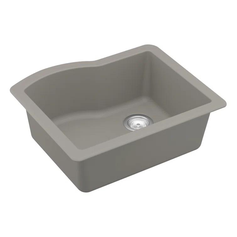 Karran Undermount Quartz Composite 24'' X 20-3/4'' Single Bowl Kitchen Sink