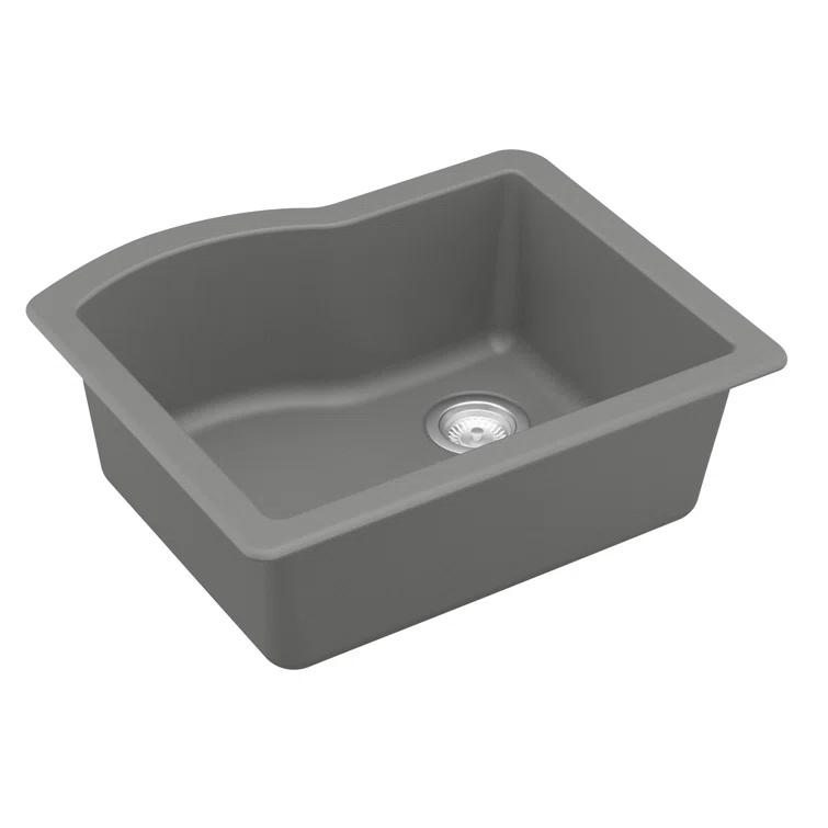 Karran Undermount Quartz Composite 24'' X 20-3/4'' Single Bowl Kitchen Sink