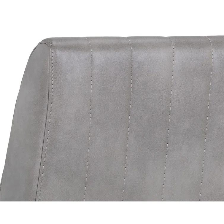 Gray Faux Leather Upholstered Side Chair with Metal Frame