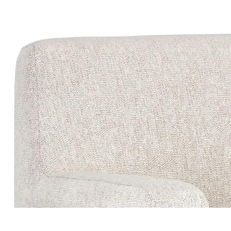 Dove Cream Leather Transitional Arm Chair with Wood Frame