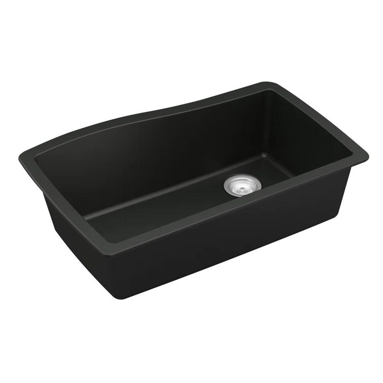 Karran Undermount Quartz Composite 33-1/2'' X 21'' Single Bowl Kitchen Sink