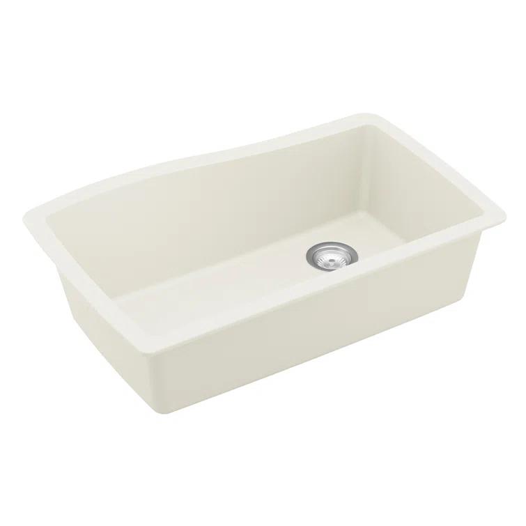 Karran Karran Undermount Quartz Composite 33-1/2'' X 21'' Single Bowl Kitchen Sink QU-722-WH