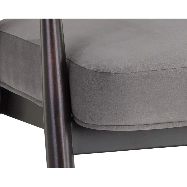 Antonio Charcoal Upholstered Armchair with Gold Accents