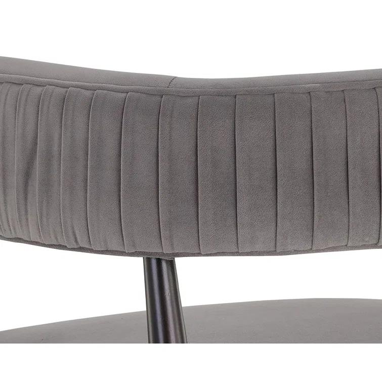 Antonio Charcoal Upholstered Armchair with Gold Accents