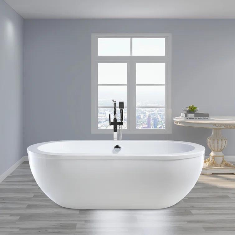 71" x 34" Freestanding Soaking Bathtub