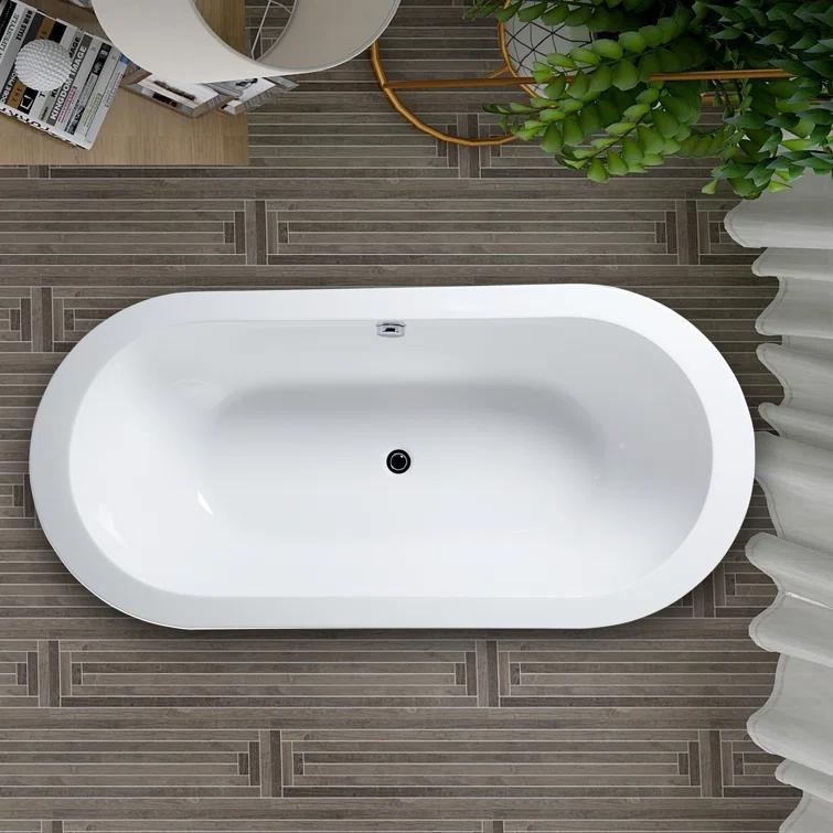 71" x 34" Freestanding Soaking Bathtub