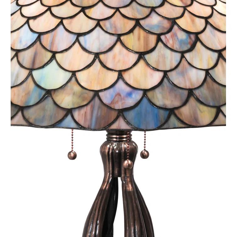 Meyda Lighting 30" High Tiffany Fishscale Table Lamp