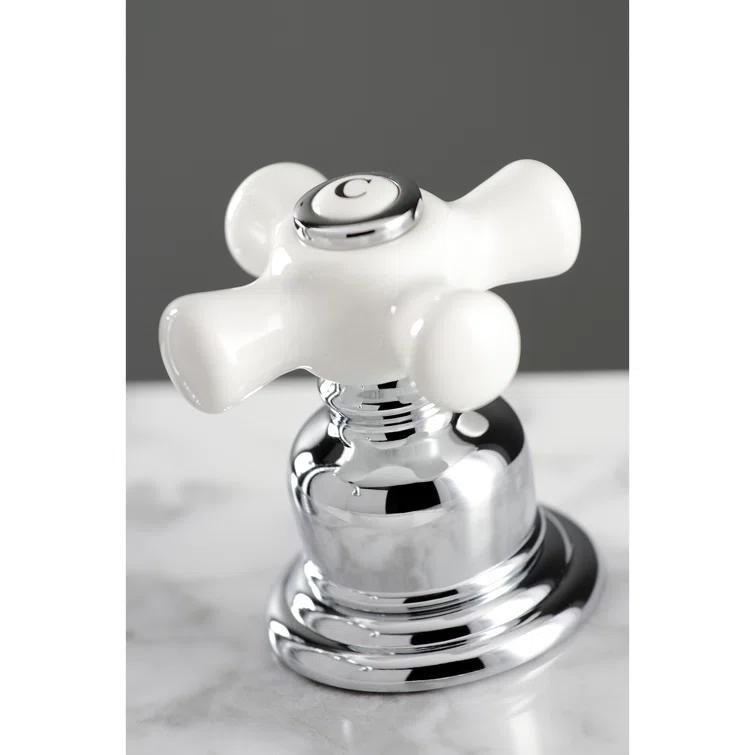 Kingston Brass FSC1971PX Kingston Brass American Classic Two-Handle 3-Hole Deck Mount Widespread Bathroom Faucet with Pop-Up Drain