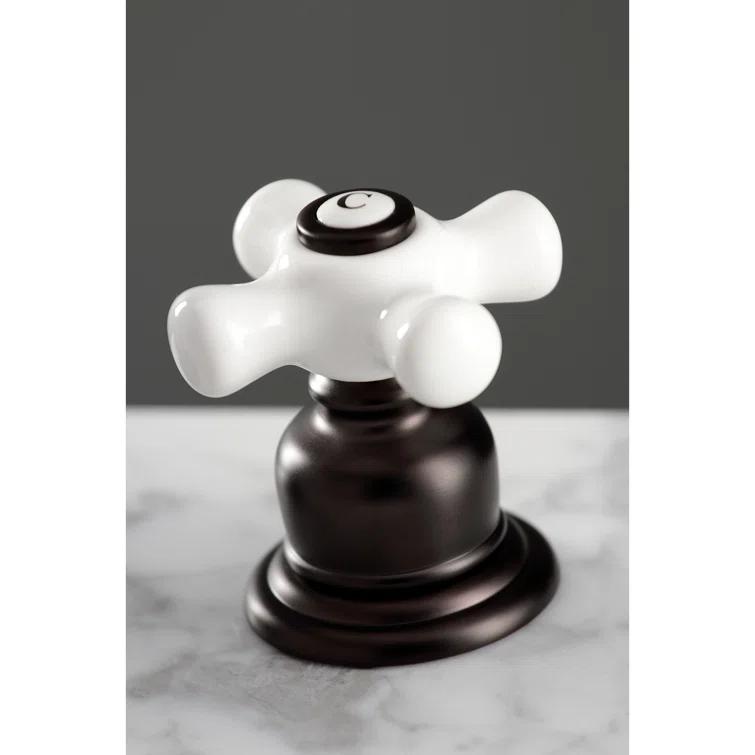 Kingston Brass FSC1975PX Kingston Brass American Classic Two-Handle 3-Hole Deck Mount Widespread Bathroom Faucet with Pop-Up Drain