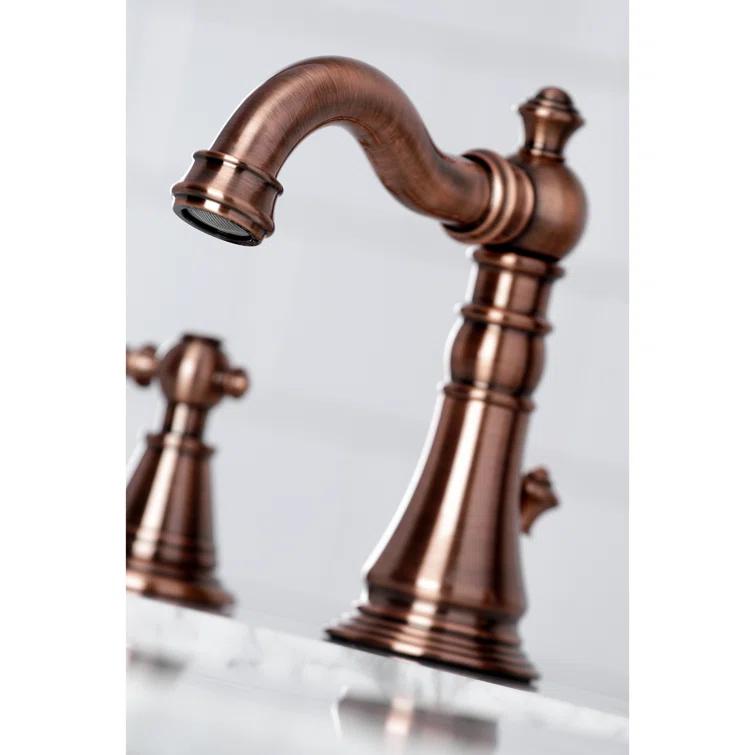 Fauceture FSC197ALAC English Classic Widespread Bathroom Faucet, Antique Copper