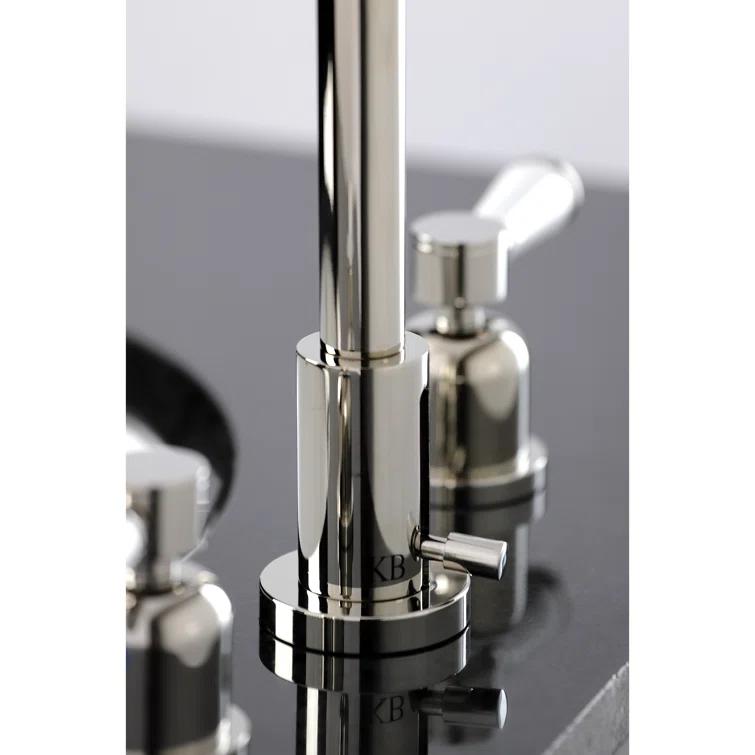 Kingston Brass Paris Two-Handle 3-Hole Deck Mount Widespread Bathroom Faucet with Brass Pop-Up Drain