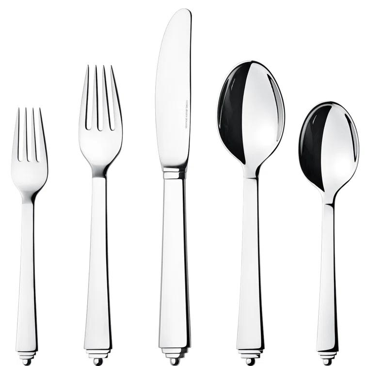 Georg Jensen Pyramid 5 Piece Flatware Set, Service for 1