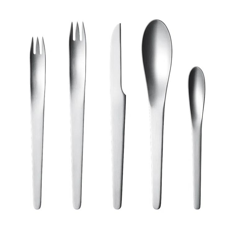 Georg Jensen Arne Jacobson 5 Piece Flatware Set, Service for 1 & Reviews | Wayfair