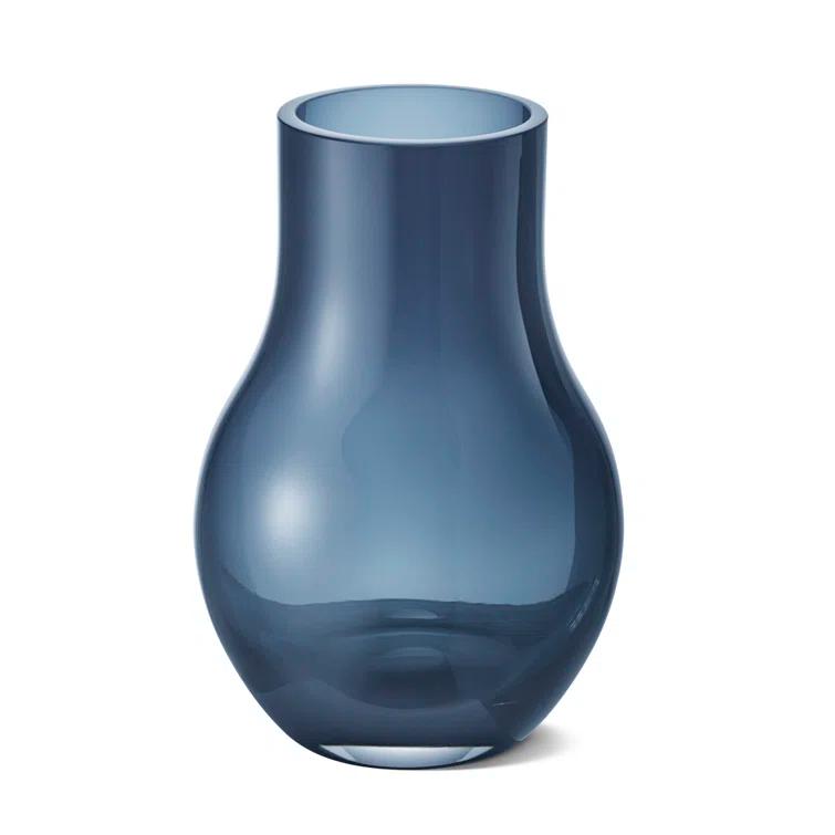 Scandinavian Blue Glass Cafu Table Vase - 8.5" H