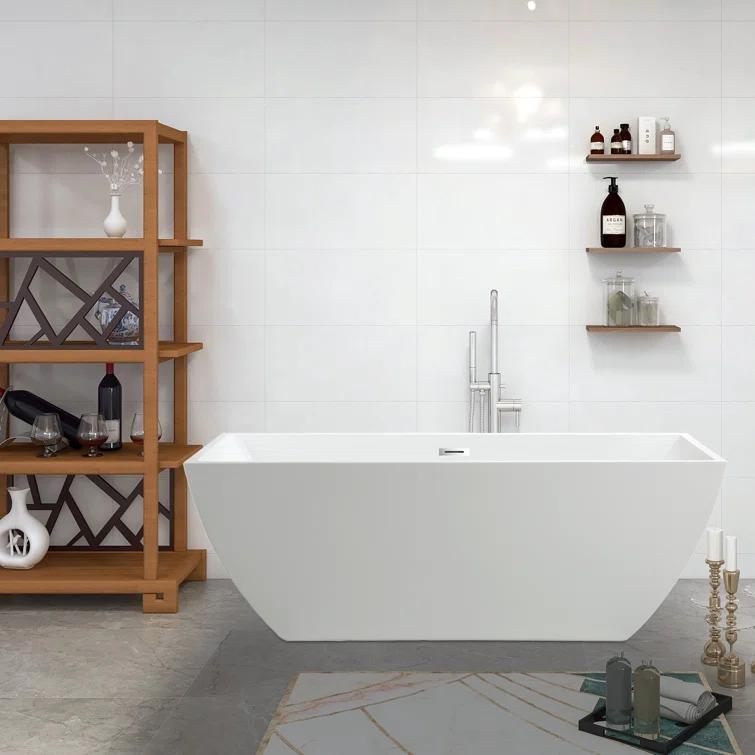 Lydia 59" x 30" Freestanding Soaking Bathtub
