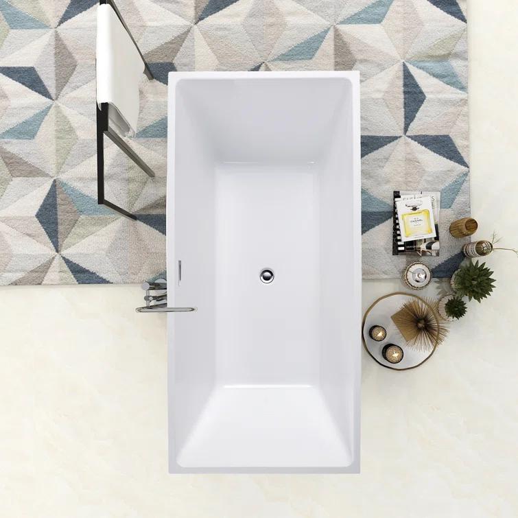 Lydia 59" x 30" Freestanding Soaking Bathtub