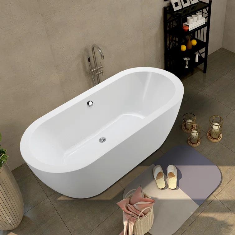 68 " x 31 " Freestanding Soaking Acrylic Bathtub