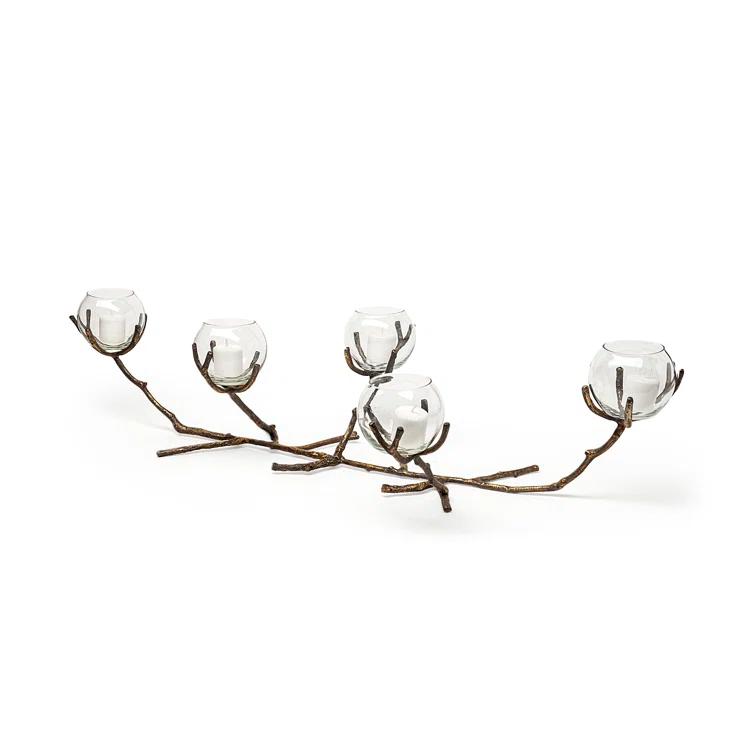 Rustic Vine 30'' Distressed Wood Five-Arm Candelabra