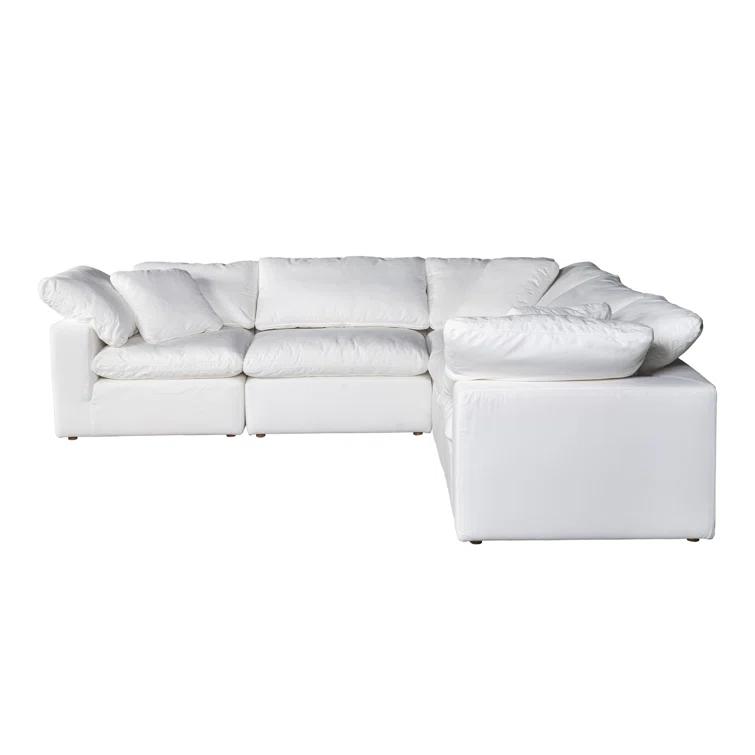 Terra Cream Tufted 5-Piece L-Shaped Modular Sectional