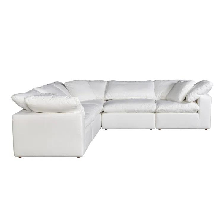 Terra Cream Tufted 5-Piece L-Shaped Modular Sectional