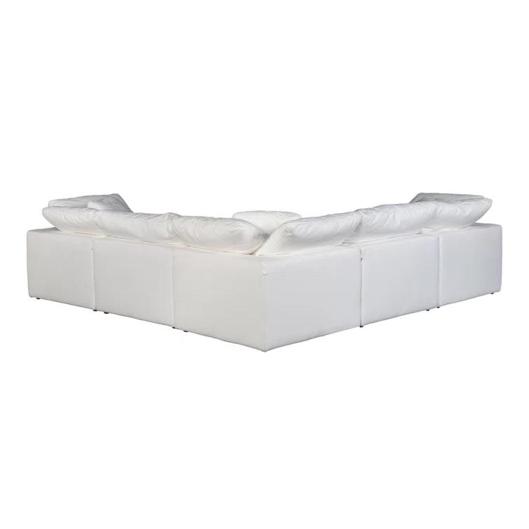 Terra Cream Tufted 5-Piece L-Shaped Modular Sectional