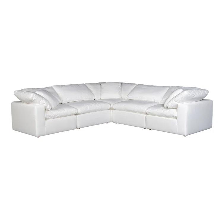 Terra Cream Tufted 5-Piece L-Shaped Modular Sectional