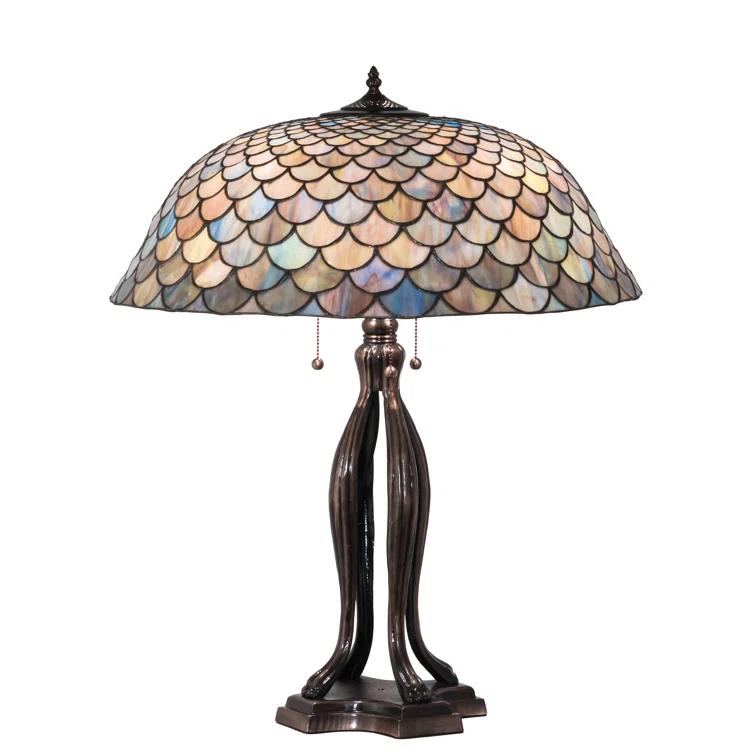 Meyda Lighting 30" High Tiffany Fishscale Table Lamp