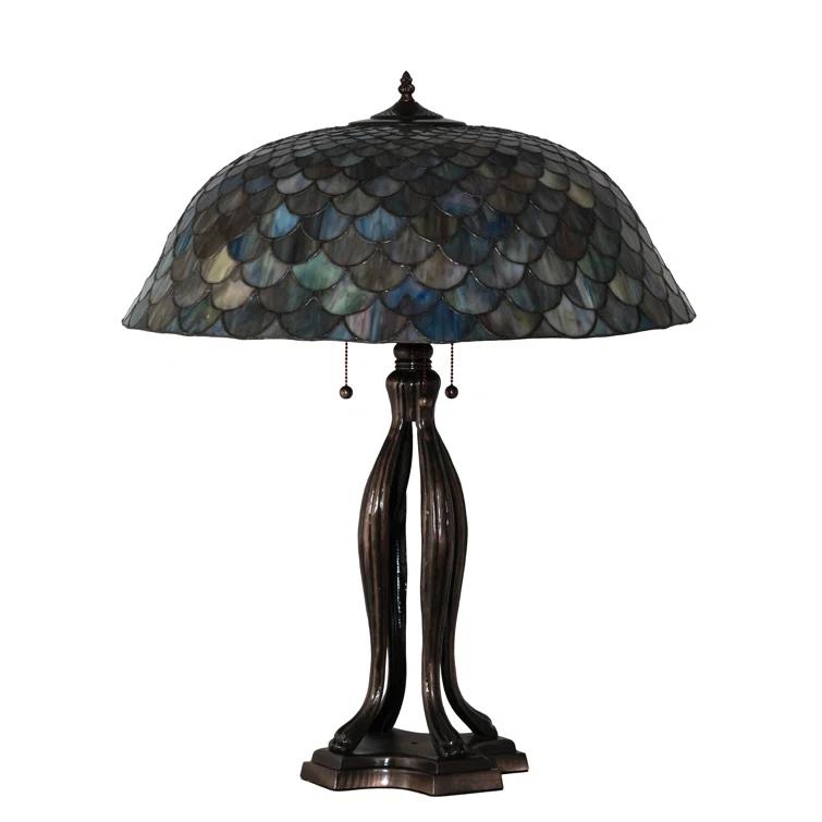 Meyda Lighting 30" High Tiffany Fishscale Table Lamp
