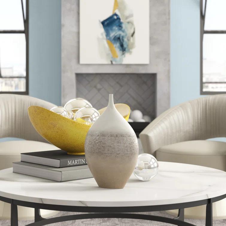 Cream Rises Vase-Wide