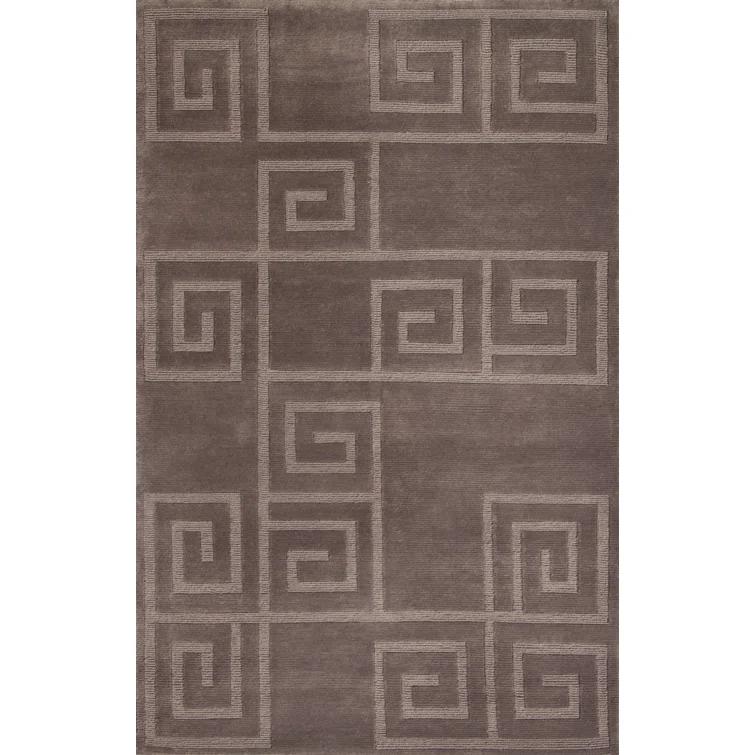 Medium Slate Tonal Geometric Wool Area Rug