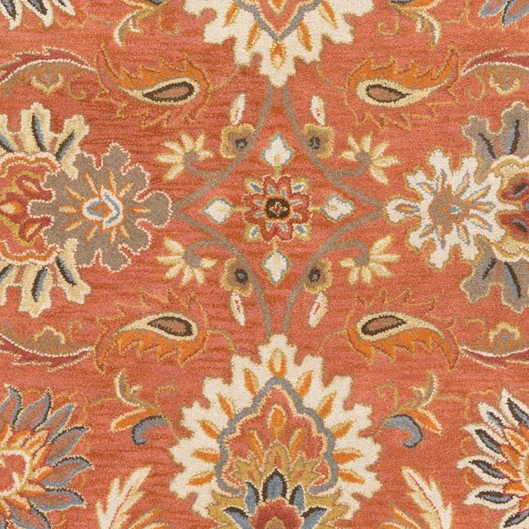 Aaron Oriental Hand-Tufted Wool Terracotta/Orange/Dusty Sage Area Rug