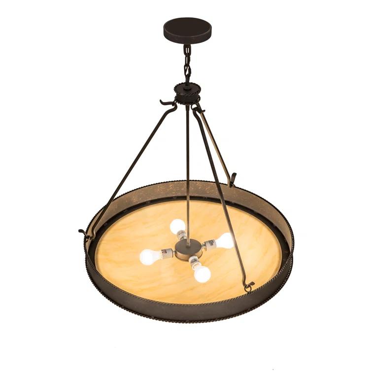 Phoebus 4 - Light Copper Rust Textured Unique/Statement Pendant