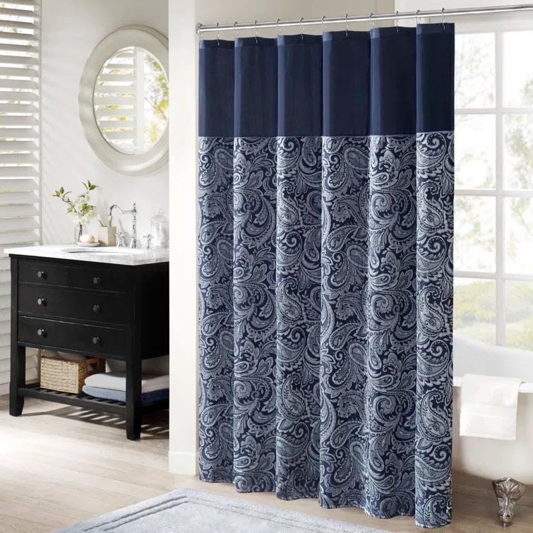 Madison Park Aubrey Paisley Jacquard Shower Curtain