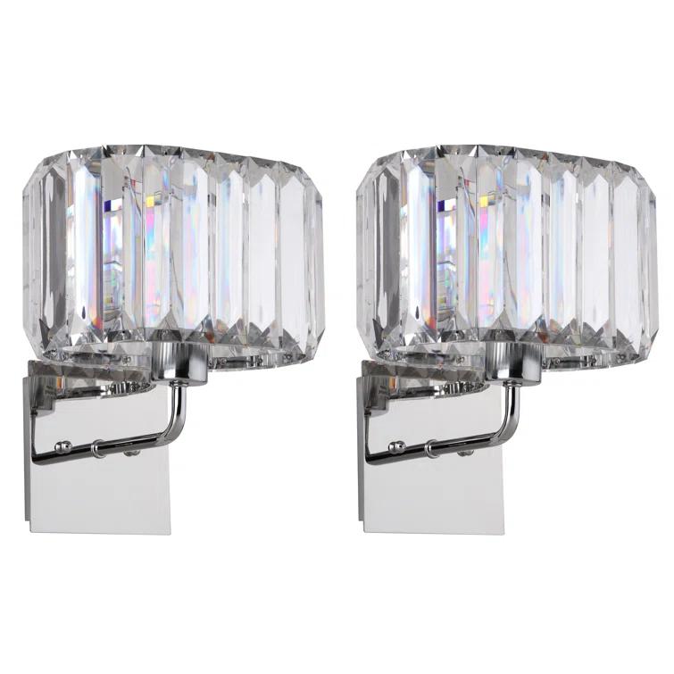Athena Wall Lamp (Set of 2) - LIT4485 - Chrome - Safavieh