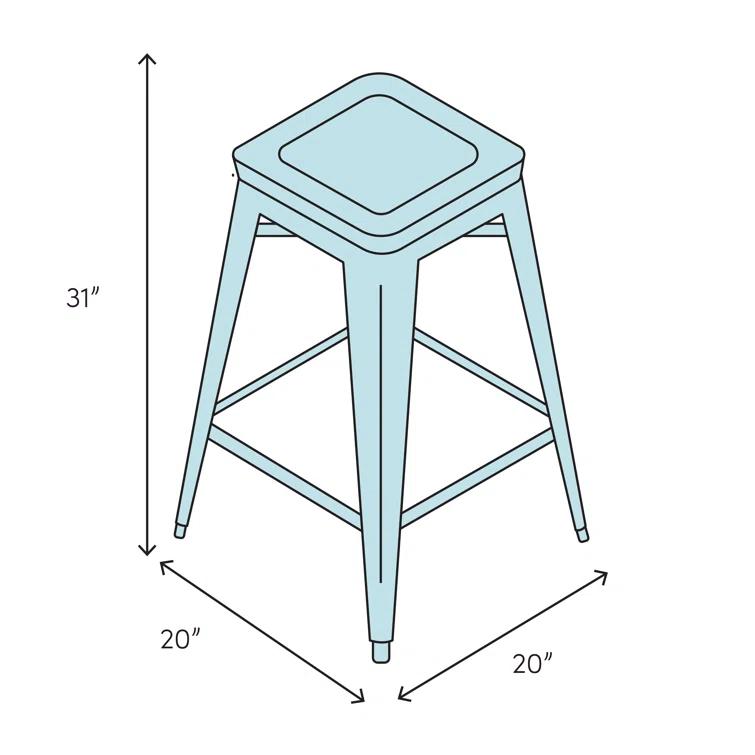 Trademark Global POW Swivel Upholstered Counter Stool with Metal Frame