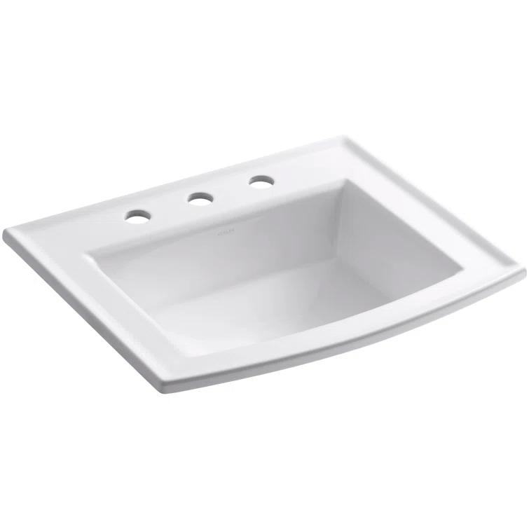 Archer® Vitreous China Rectangular Drop-In Bathroom Sink with Overflow