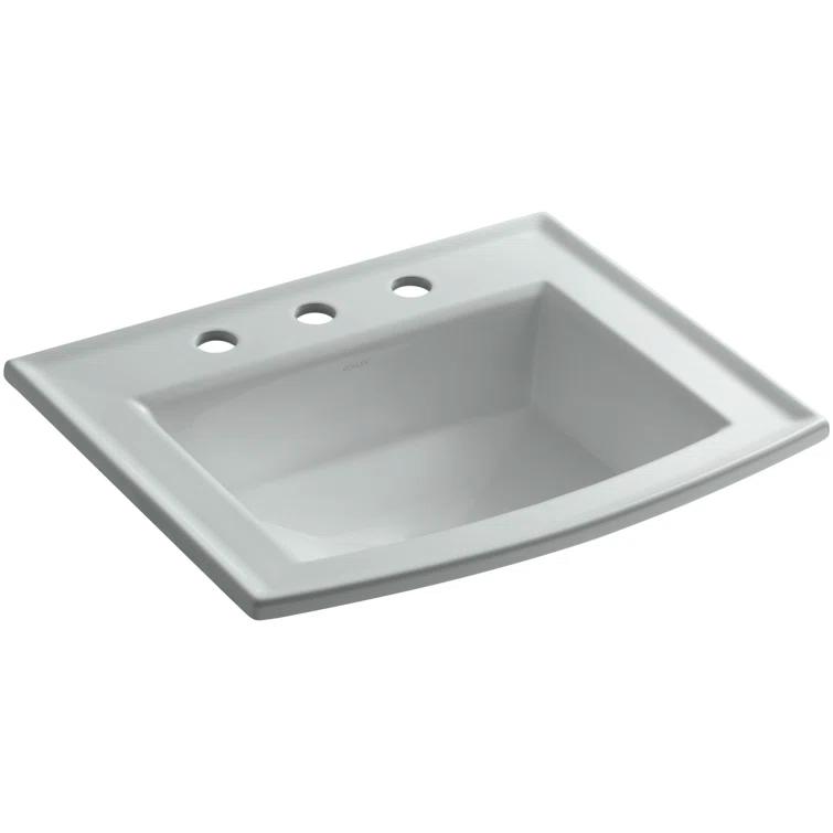 Archer® Vitreous China Rectangular Drop-In Bathroom Sink with Overflow
