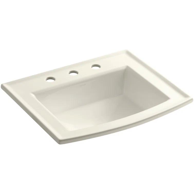 Archer® Vitreous China Rectangular Drop-In Bathroom Sink with Overflow