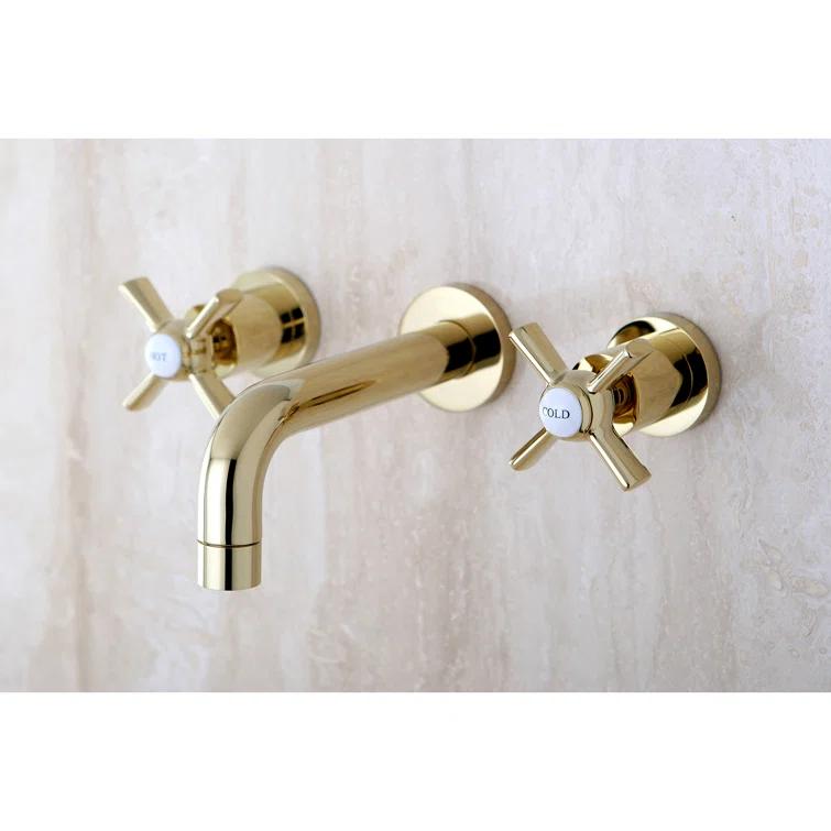 Kingston Brass KS8122ZX Kingston Brass Millennium Two-Handle 3-Hole Wall Mount Bathroom Faucet