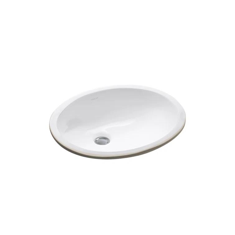 Caxton® Ceramic Oval Undermount Bathroom Sink with Overflow